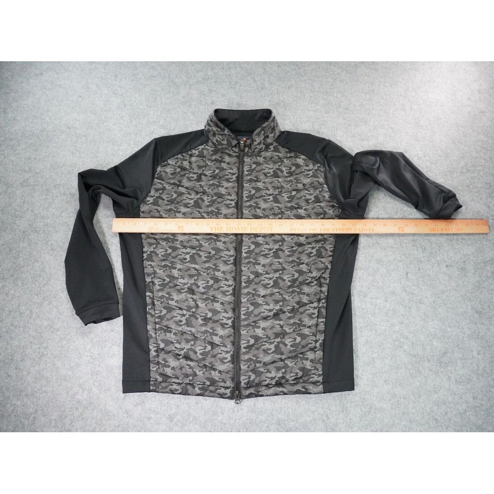 Donald Ross Jacket Mens Medium Black Gray‎ Camo Long Sleeve Full Zip Hybrid Golf - Picture 5 of 11